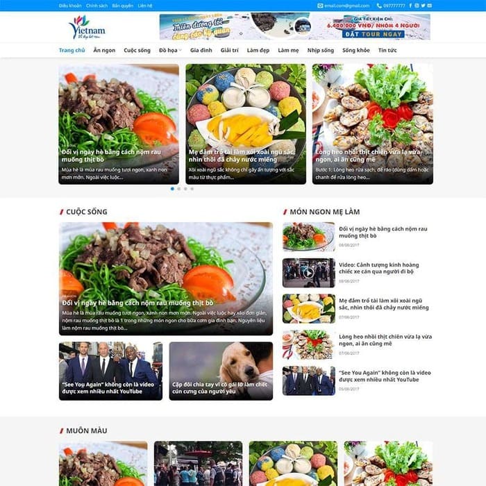 theme tin tức du lịch