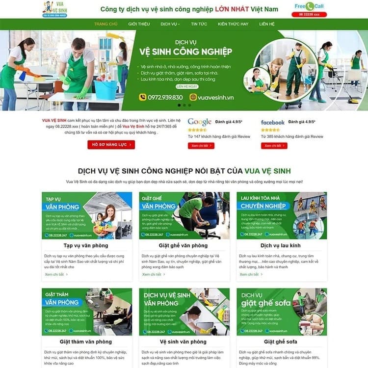 theme dịch vụ vệ sinh