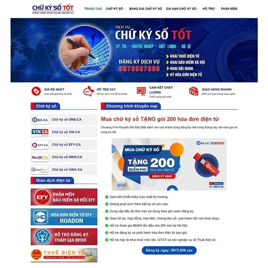 theme bán chữ ký số