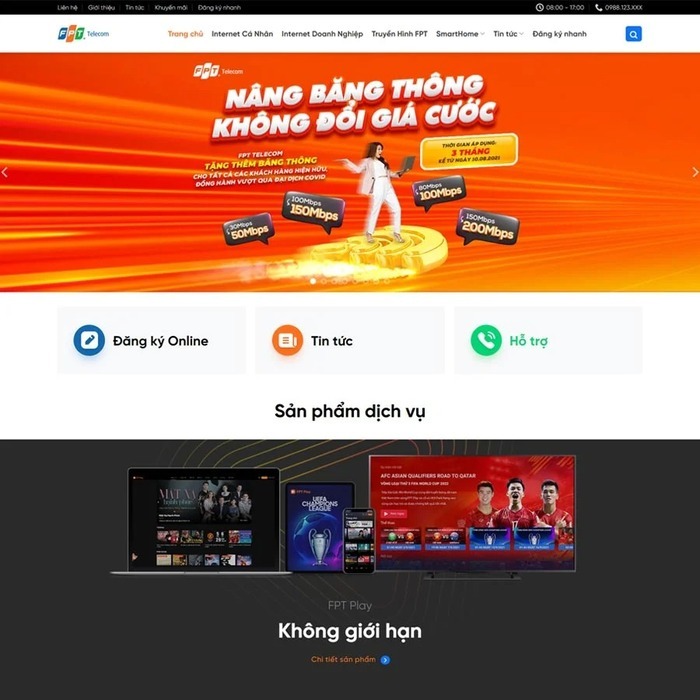 theme dịch vụ FPT