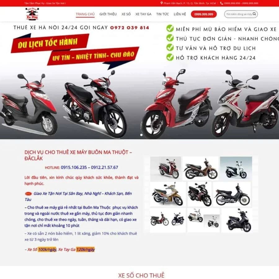 theme thuê xe máy