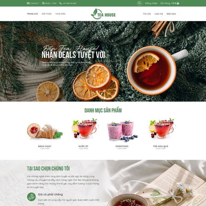 Web trà sữa