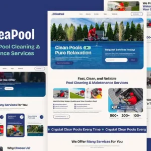 Cleapool – Swimming Pool Cleaning and Maintenance Service Elementor Template Kit