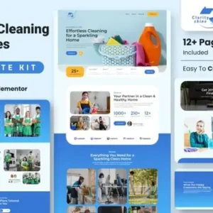 ClarityShine – Cleaning Service Company Elementor Template Kit