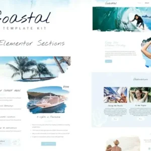 Coastal Travel and Surf Grunge Template Kit