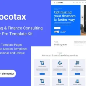 Cocotax – Accounting & Finance Consulting Elementor Pro Template Kit