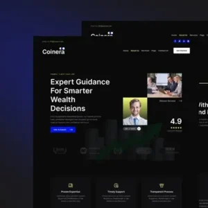 Coinera – Dark Financial Advisor & Coaching Website Elementor Template Kit