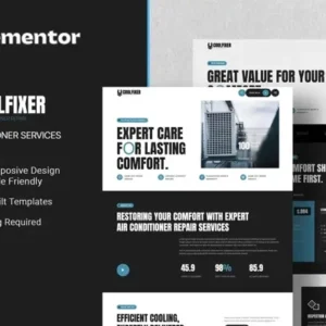 Coolfixer – Air Conditioner Services Elementor Template Kit