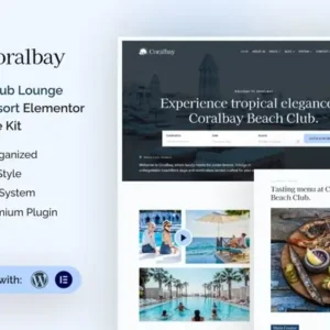 Coralbay – Beach Club Lounge Bar & Resort Elementor Template Kit
