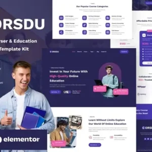 Corsdu – Online Courses & Education Elementor Template Kit