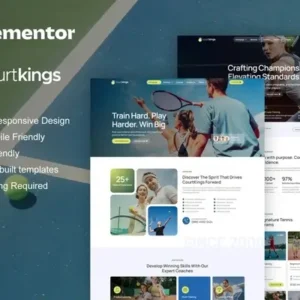 CourtKings – Tennis School & Sport Club Elementor Pro Template Kit