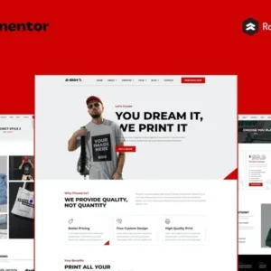 D-Shirt – T Shirt Design & Printing Elementor Pro Full Site Template Kit