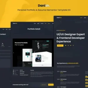 Danish – Personal Portfolio & Resume Elementor Template Kit