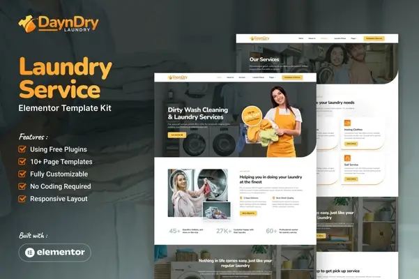 dayndry-laundry-service-elementor-template-kit