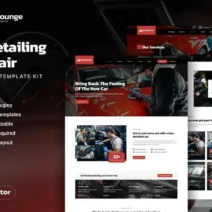 Detailounge – Car Detailing & Repair Service Elementor Template Kit