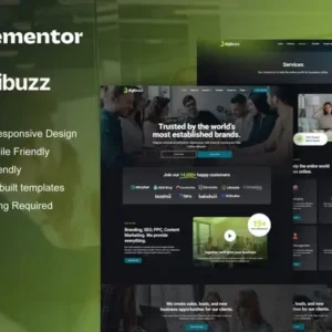 DigiBuzz – Dark Digital Agency Elementor Template Kit