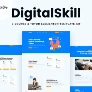 DigitalSkill – E-course & Online Tutorials Elementor Pro Template Kit
