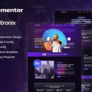 Digitronix – Dark Digital Agency Elementor Pro Template Kit