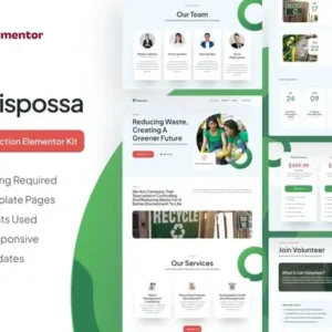 Dispossa – Waste Reduction Elementor Pro Template Kit