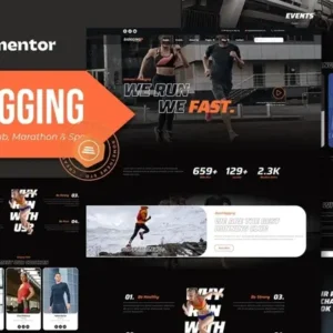 Djogging – Running Club Marathon & Sport Elementor Pro Template Kit