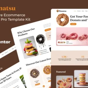 Donatsu – Donut Store Ecommerce Elementor Pro Template Kit