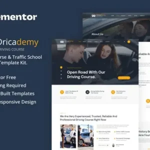 Dricademy – Driving Course & Traffic School Elementor Template Kit