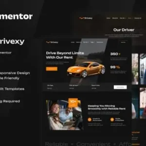 Drivexy – Car Rental Elementor Template Kit