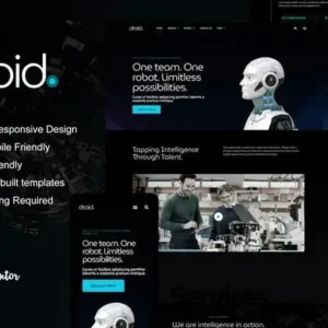 Droid – Robotics & Technology Services Elementor Template Kit