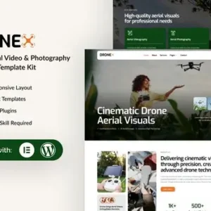 Dronex – Drone Aerial Video & Photography Elementor Template Kit