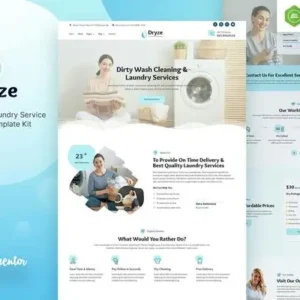 Dryze – Dry Cleaning & Laundry Service Elementor Template Kit