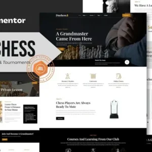 Duchess – Chess Club & Tournament Elementor Template