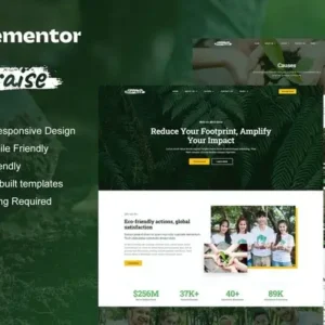 EcoRaise – Environmental Charity & Nonprofit Elementor Template Kit