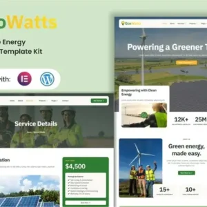 Ecowatts – Renewable Energy Elementor Template Kit
