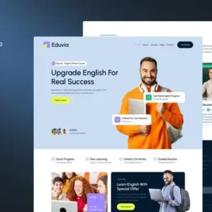 Eduvia – English Online Course Website Elementor Template Kit