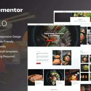 Egao – Japanese Restaurant & Sushi Bar Elementor Template Kit