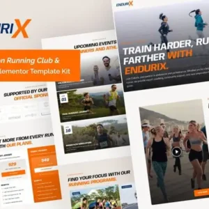 Endurix – Marathon Running Club & Sports Elementor Template Kit