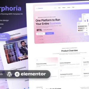 Erphoria – Enterprise Resource Planning ERP SaaS Platform Elementor Template Kit