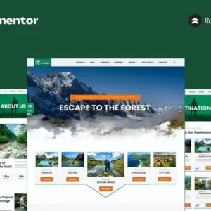 Escape – Forest Travel Adventure Elementor Pro Full Site Template Kit