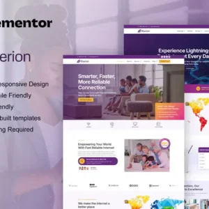 Fiberion – Broadband & Internet Service Provider Elementor Pro Template Kit