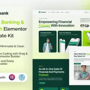 Finbank – Digital Banking & Fintech Elementor Template Kit