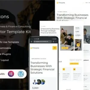 Fincons – Business & Finance Consulting Elementor Template Kit