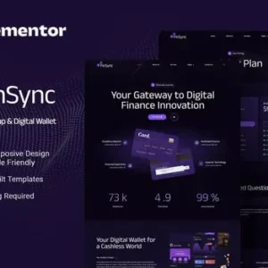 FinSync – Fintech Startup & Digital Wallet Elementor Template Kit