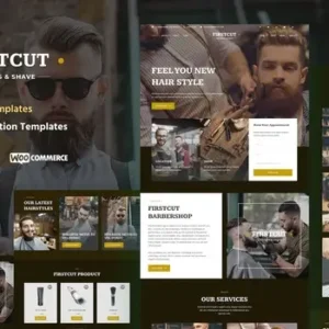 FirstCut – Barbershop & Men’s Grooming Elementor Template Kit